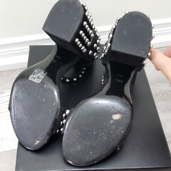 100% Authentic Alexander Wang Abby Studded Suede Block Heel Sz 38.5 - Picture 7 of 9